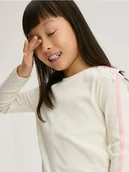 Bluzki dla dziewczynek - Reserved - Bawełniana koszulka z lampasami - złamana biel - miniaturka - grafika 1