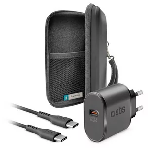 SBS Ładowarka sieciowa 20W Czarny + kabel + organizer - Ładowarki do telefonów - miniaturka - grafika 1