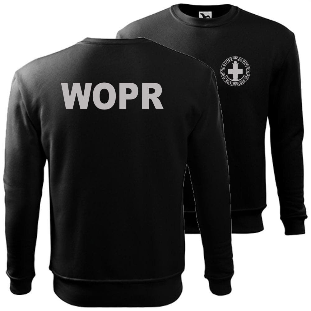 męska bluza klasyczna z odblaskowym nadrukiem - wopr wodne ochotnicze pogotowie ratunkowe