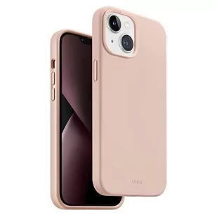 UNIQ etui Lino iPhone 14 6,1" różowy/blush pinkt - Etui i futerały do telefonów - miniaturka - grafika 1