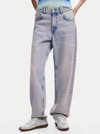 Spodnie damskie - Desigual Jeansy Cara 24WWDD92 Niebieski Straight Fit - miniaturka - grafika 1