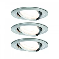 Lampy pozostałe - Paulmann Zestaw Oprawa wbudowana Nova ruchoma LED 3x6,5W 2700K 230V GU10 51mm Żelazo Szczotkowane/Aluminium PL93429 - miniaturka - grafika 1