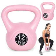 Kettlebell - Homelux Kettlebell 12 kg różowy - miniaturka - grafika 1