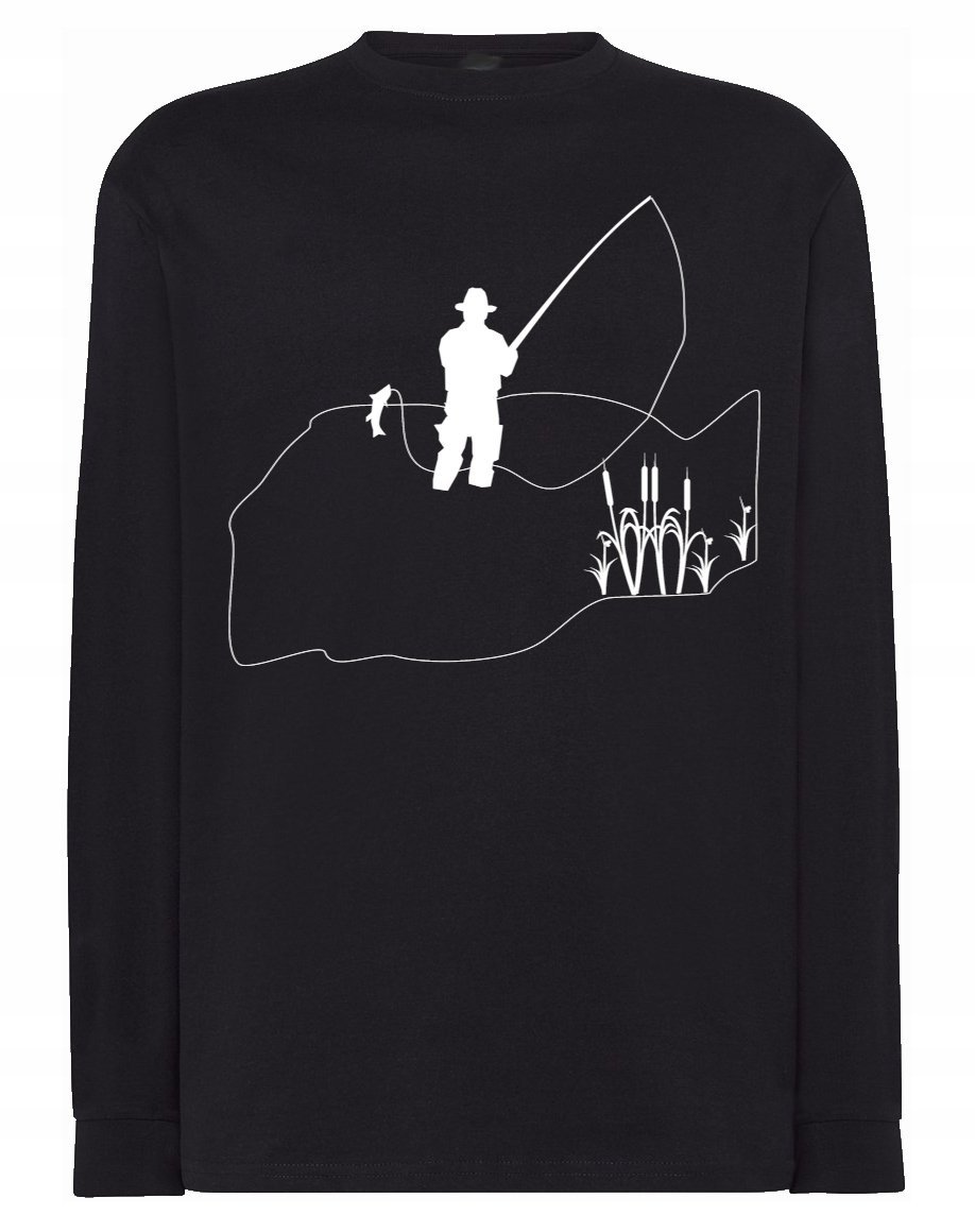 Longsleeve męski nadruk WĘDKARZ WĘDKOWANIE r.3XL