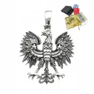 Zawieszka Orzełek Duża Patriotyczna Srebrna Próba 925 Wisiorek Godło Polski