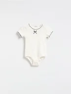 Body dla niemowląt - Reserved - Prążkowane body - złamana biel - miniaturka - grafika 1