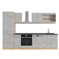 Meble kuchenne - Vicco Aneks kuchenny R-Line, Beton/złoty dąb, 300 cm , BP Antracyt - miniaturka - grafika 1
