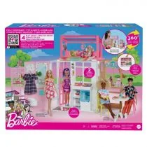 Mattel Barbie Kompaktowy domek dla lalek HCD47 - Lalki dla dziewczynek - miniaturka - grafika 2