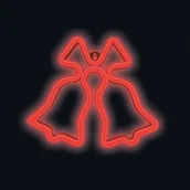 Pozostałe oświetlenie - Neon FOREVER TF1 Christmas Dzwonki Czerwony Bat + USB FLNE17 - miniaturka - grafika 1