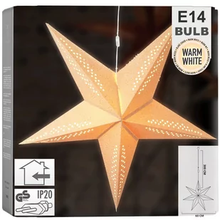 Gwiazda świecąca welurowa beżowa wisząca 75 cm - Bombki - miniaturka - grafika 1