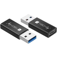 Adaptery i przejściówki - Techly IADAP USB3-AFT zmieniacz płci / kabli USB A USB C Czarny - miniaturka - grafika 1