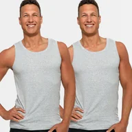 Koszulki męskie - Podkoszulka Koszulka Męska 2 sztuki ZESTAW Bawełna Gładkie Szara 2XL Moraj - miniaturka - grafika 1