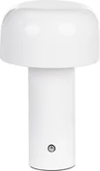Oprawy, klosze i abażury - BELIANI Lampa stołowa biała metal klosz nowoczesna - miniaturka - grafika 1