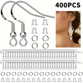 Inne - 400 Szt. Hipoalergicznego Zestawu Do Robienia Kolczyków, Szt./50 Par Do Uszu Ze Srebra Próby 925, Haczyki Na Ryby, Szt. Kółek Do Skoków I 200 Szt. - miniaturka - grafika 1