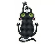 Zabawki kreatywne - Diamentowa mozaika z magnes czarny kot 2 - miniaturka - grafika 1