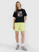 Spodenki damskie - 4F Spodenki casual damskie - żólte M - miniaturka - grafika 1