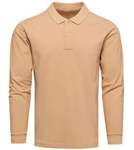 Longsleeve polo premium beżowy Recea - Koszulki męskie - miniaturka - grafika 1