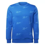 Bluzy męskie - Reebok Męska bluza z nadrukiem na całej powierzchni, kolor niebieski (Vector Blue), S, Niebieski wektorowy, S - miniaturka - grafika 1