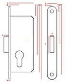 Zamki i wkładki - Zamek wpuszczany bramowy na wkładkę prawy lakierowany - miniaturka - grafika 1