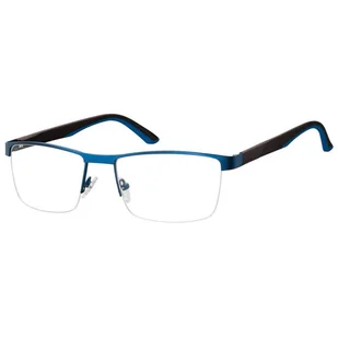 Męskie żyłkowe oprawki korekcyjne okulary zerówki 982B niebieski/czarny - Okulary korekcyjne, oprawki, szkła - miniaturka - grafika 1