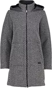 CMP Damski żakardowy wełniany długi płaszcz, Smoke Mel-b.Gypsum, M, Smoke Mel.-b.gips, M - Płaszcze damskie - miniaturka - grafika 1