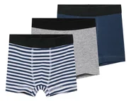 Majtki dla dzieci - lupilu® Bokserki dziecięce z bawełną organiczną, 3 pary (122/128, Niebieski/ szary/ biały) - miniaturka - grafika 1