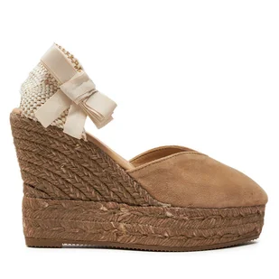 Espadryle Manebi Hamptons Heart-Shaped Wedge Espadrilles W 1.6 WH Beżowy - Espadryle damskie - miniaturka - grafika 1