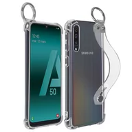 Etui i futerały do telefonów - Wstrząsoodporne Etui z Uchwytem i Karabińczykiem Samsung Galaxy A50 / A30s - Przezroczyste - miniaturka - grafika 1