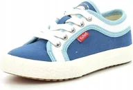 Buty dla dziewczynek - KICKERS TRAMPKI DZIECIĘCE NIEBIESKIE SZNUROWANE 35 JOL - miniaturka - grafika 1