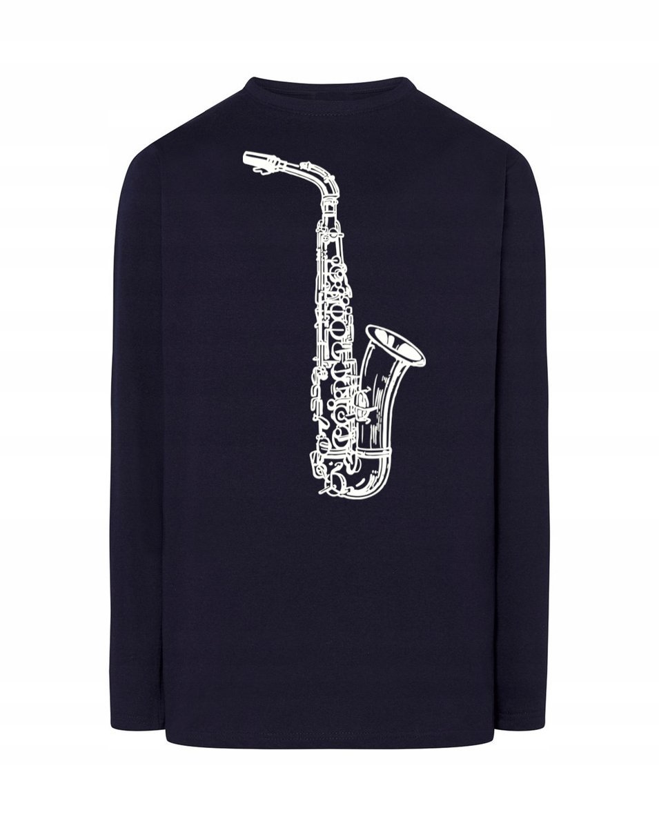 Longsleeve męski fajny nadruk SAKSOFON r.XS