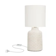 Lampy stojące - Candellux Lampa stołowa biała ceramika nocna Iner 41-79848 41-79848 - miniaturka - grafika 1