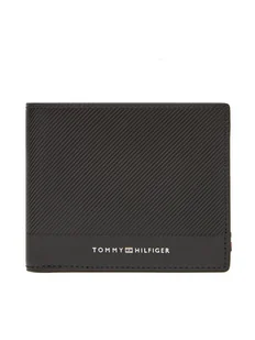 Tommy Hilfiger Duży Portfel Męski Th Foundation Mini Cc Wallet AM0AM13507 Czarny - Portfele - miniaturka - grafika 1