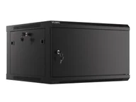 Szafy rack - Lanberg szafa rack wisząca 19'' 6U 600X600 czarna drzwi metalowe WF01-6606-00B - miniaturka - grafika 1