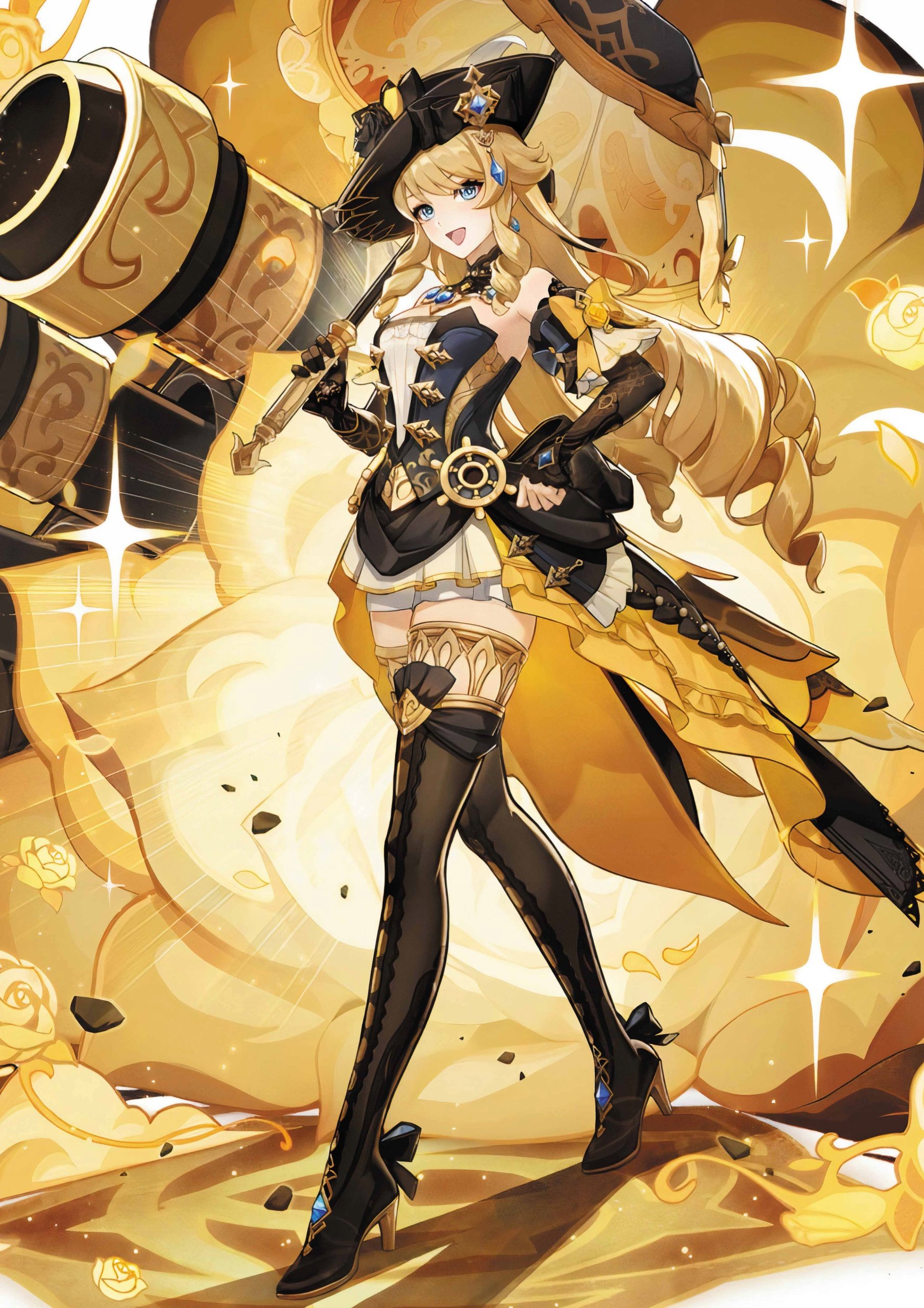 Plakat A3 Genshin Impact Anime Gra Navia Caspar