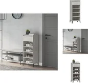 Szafki na buty - vidaXL Stojak na buty betonowy szary 40x36x105 cm materiał drewnopochodny - Stojaki i szafki na buty - miniaturka - grafika 1