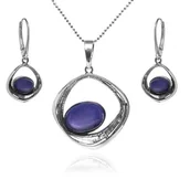 Zestawy biżuterii dla kobiet - ankabizuteria.pl Biżuteria srebrna komplet z granatowym uleksytem - miniaturka - grafika 1