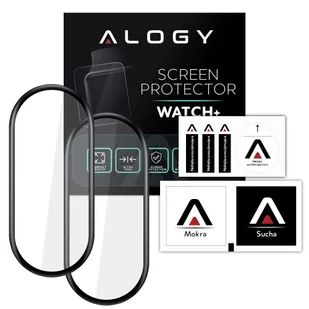 2x Elastyczne Szkło 3D szybka na ekran Alogy do Xiaomi Mi Band 7 Black - Akcesoria do smartwatchy - miniaturka - grafika 4