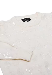 faina Damski sweter z dzianiny średniej długości z nieregularnymi nitami i wzorem w romby, wełna biała, rozmiar XS/S, biały (wollweiss), XL - Swetry damskie - miniaturka - grafika 1