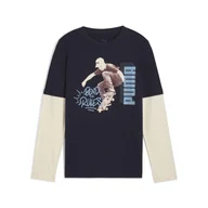 Odzież sportowa dziecięca - Młodzieżowa warstwowa koszulka MID90s z długim rękawem PUMA New Navy Blue - miniaturka - grafika 1