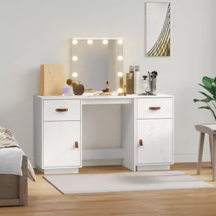 Lumarko Toaletka z LED, vit, lite drewno sosnowe - Toaletki - miniaturka - grafika 4
