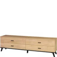 Szafki RTV - Szafka RTV 6 John Jurek Meble Dąb Lefkas, Czarny - miniaturka - grafika 1