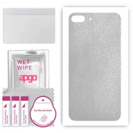 Szkła hartowane na telefon - Folia naklejka skórka strukturalna na TYŁ do Apple iPhone 8 Plus - Skóra Srebrna - apgo SKINS - miniaturka - grafika 1