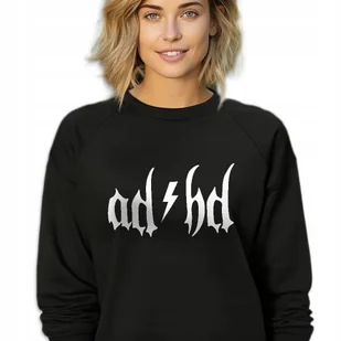 CZARNA BLUZA DAMSKA Dresowa METALLICA AD HD LYRICS WZORY Rozmiar XL - Bluzy damskie - miniaturka - grafika 1