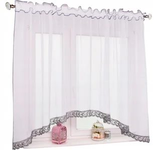 FIRANA DO KUCHNI ŁUK WOAL GIPIURA SZARA 300x160 cm - Firany - miniaturka - grafika 1