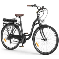 Rowery elektryczne - Rower elektryczny INDIANA E-City D19 28 cali Czarny - miniaturka - grafika 1