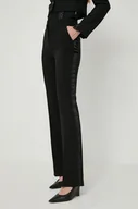 Spodnie damskie - Morgan spodnie damskie kolor czarny dzwony high waist - miniaturka - grafika 1