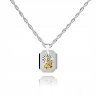 Łańcuszki - 925 Srebrny łańcuszek medalik DEDYKACJA 50 cm S1M6 - miniaturka - grafika 1