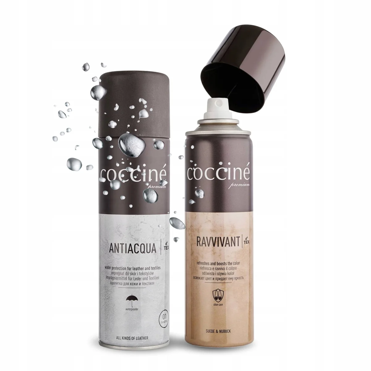 Bezbarwny Spray Ravvivant do Zamszu Nubuku z Impregnatem do Butów Zestaw