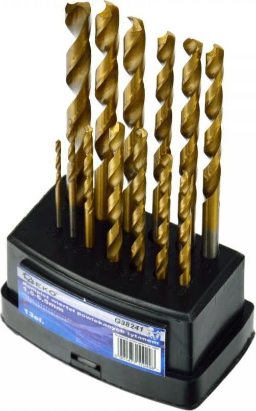 Geko Wiertło KPL.WIERTEŁ 13SZT.1,5-6,5MM,POWL.TYTAN,PL. BOX 50 G38241