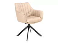 Krzesła - Krzesło do jadalni obrotowe AZALIA beżowe skóra syntetyczna SIGNAL - miniaturka - grafika 1